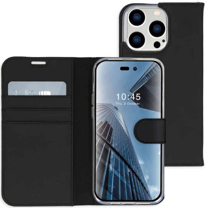 Accezz wallet softcase bookcase iphone 14 pro max - zwart