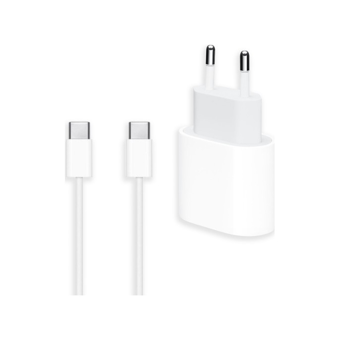 Apple bundel usb-c | usb-c power adapter 20 watt + usb-c naar usb-c oplaadkabel - 2 meter - wit