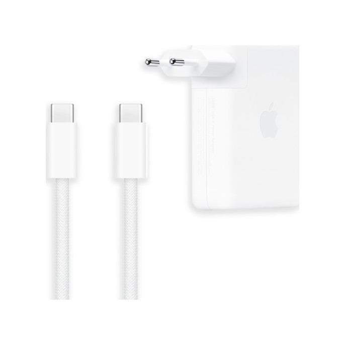 Apple bundel voor laptop | usb-c power adapter 140 watt + usb-c oplaadkabel 240 watt - 2 meter - wit