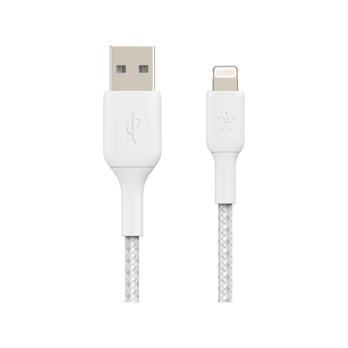 Belkin boost↑charge™ braided lightning naar usb kabel - 0,15 meter - wit