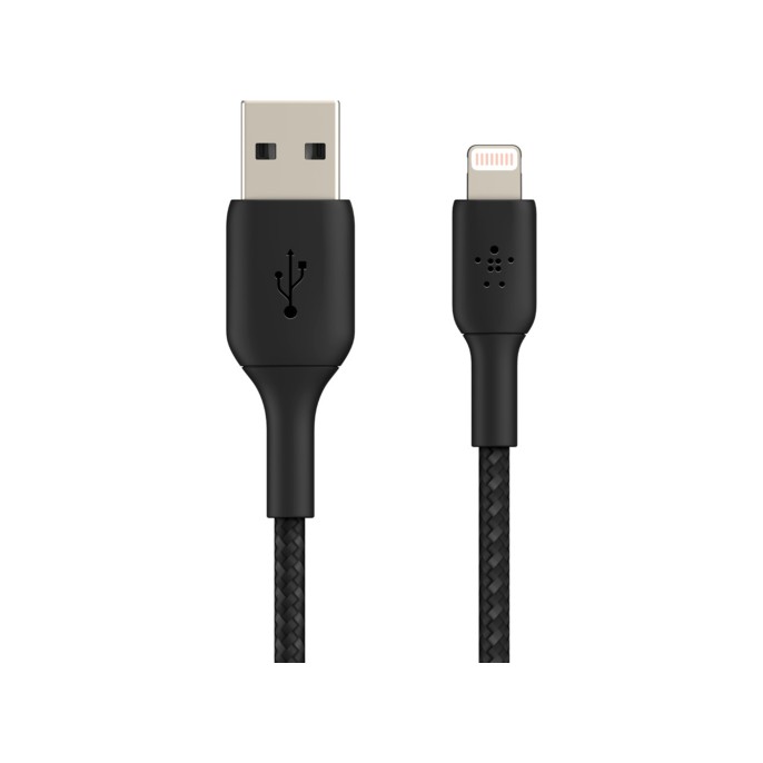 Belkin boost↑charge™ braided lightning naar usb kabel - 0,15 meter - zwart