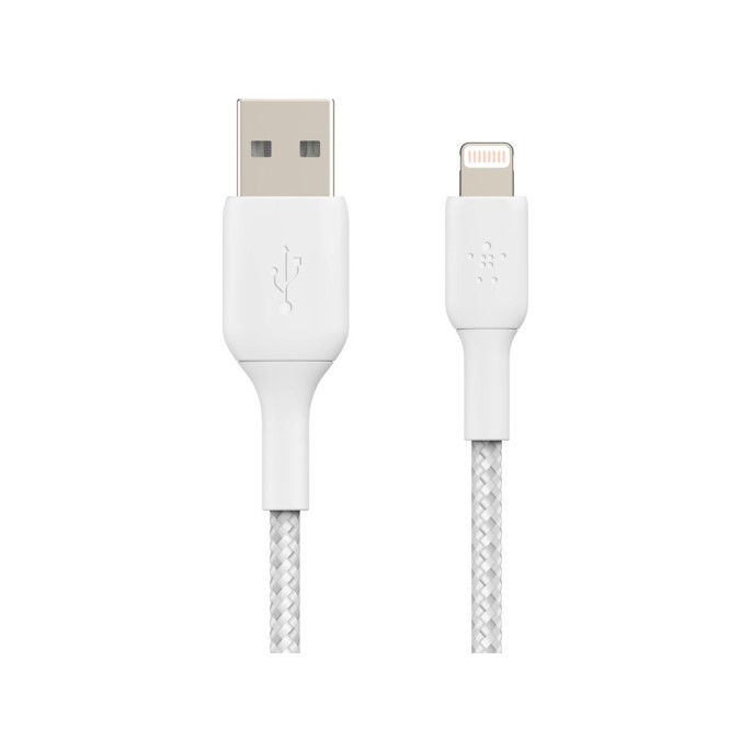 Belkin boost↑charge™ braided lightning naar usb kabel - 1 meter - wit