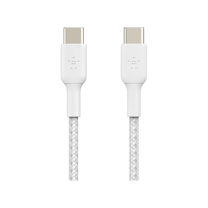 Belkin boost↑charge™ braided usb-c naar usb-c kabel - 1 meter - wit