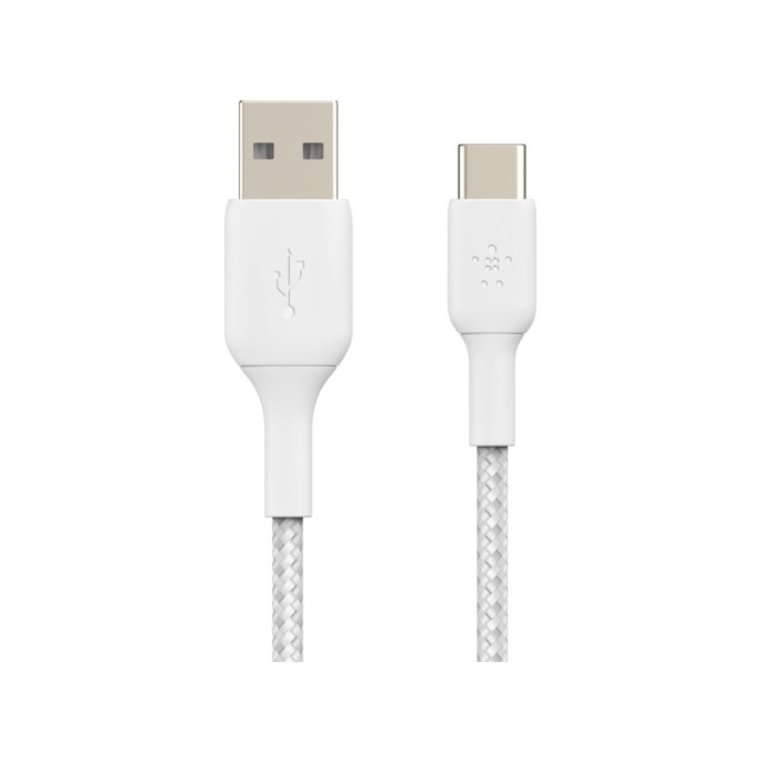 Belkin boost↑charge™ braided usb-c naar usb kabel - 0,15 meter - wit