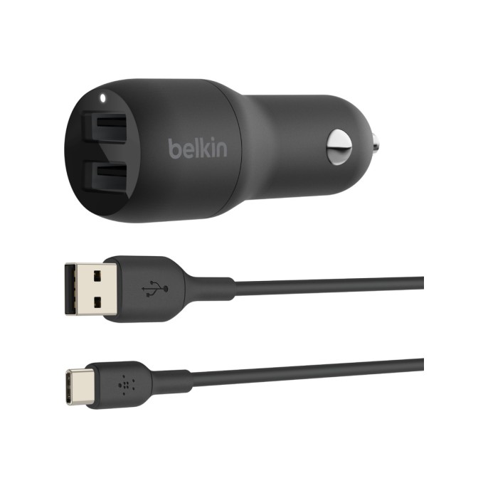 Belkin boost↑charge™ dual usb car charger + usb-c kabel - 24w