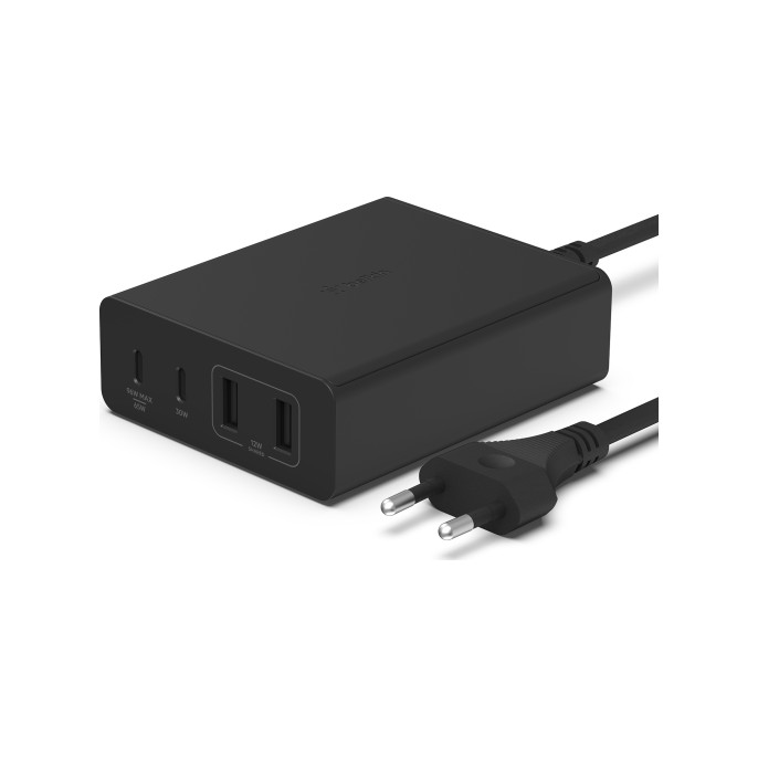 Belkin boost↑charge™ gan pro adapter 4 poorts - usb -a (2x) en usb-c (2x) - 108w - zwart