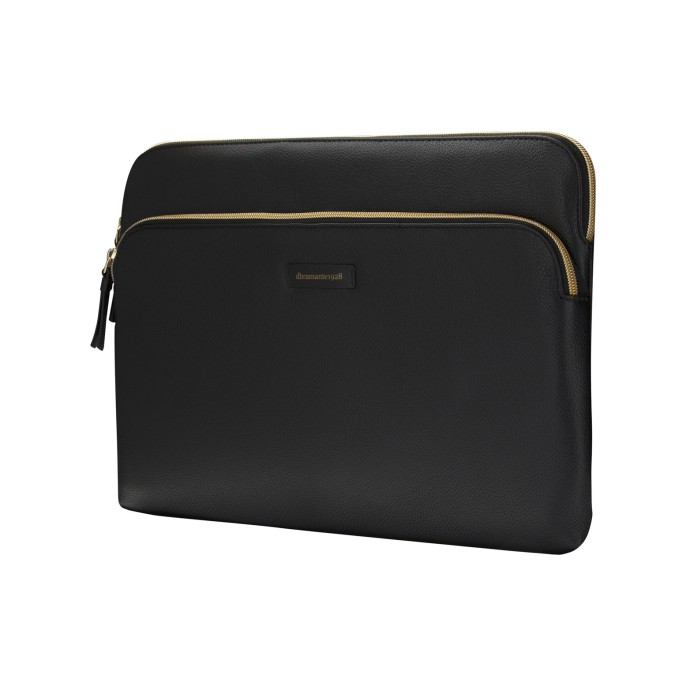 Dbramante1928 paris+ sleeve - laptop hoes 14 inch - echt leer - macbook pro 14 inch - night black