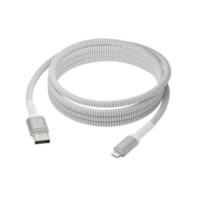 Dbramante1928 re-charge - braided oplaadkabel - usb-a naar lightning - 2,5 meter - wit