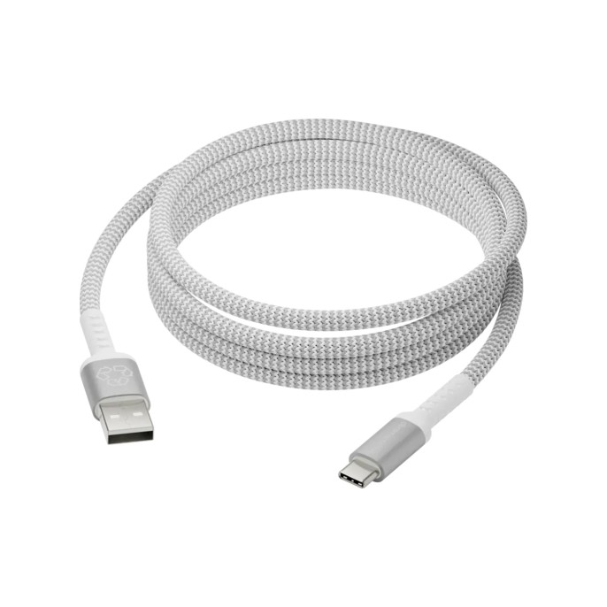 Dbramante1928 re-charge - braided oplaadkabel - usb-a naar usb-c - 2,5 meter - wit