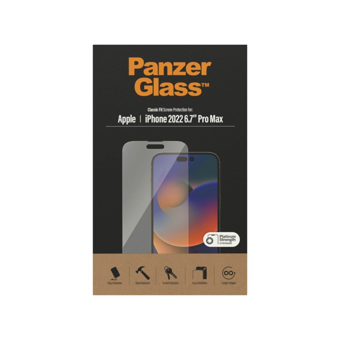 Panzerglass anti-bacterial screenprotector iphone 14 pro max