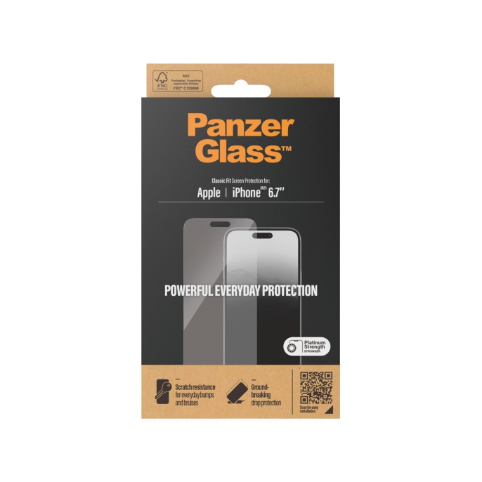 Panzerglass anti-bacterial screenprotector iphone 15 plus