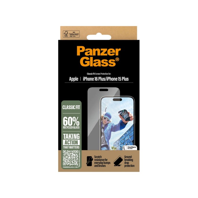 Panzerglass anti-bacterial screenprotector iphone 16 plus