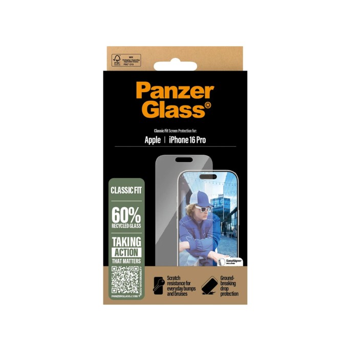 Panzerglass anti-bacterial screenprotector iphone 16 pro