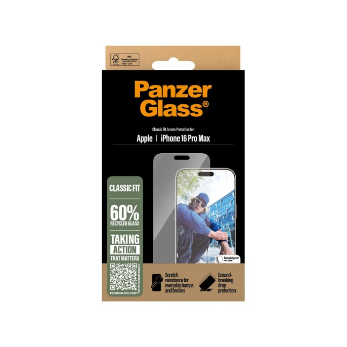 Panzerglass anti-bacterial screenprotector iphone 16 pro max