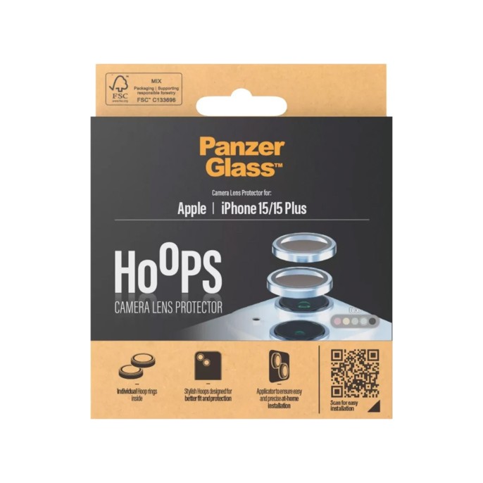 Panzerglass camera protector hoop optic rings iphone 15 / 15 plus - blue