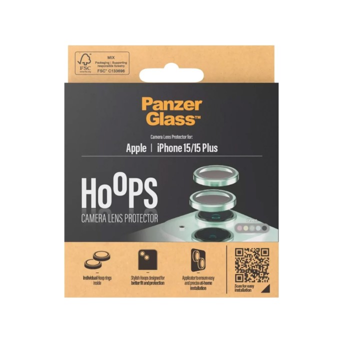 Panzerglass camera protector hoop optic rings iphone 15 / 15 plus - green