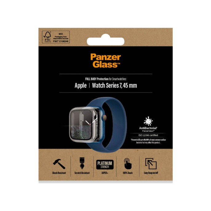 Panzerglass full body case apple watch serie 7 - 45 mm - transparant