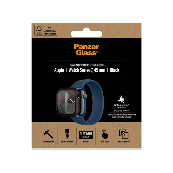 Panzerglass full body case apple watch serie 7 - 45 mm - zwart