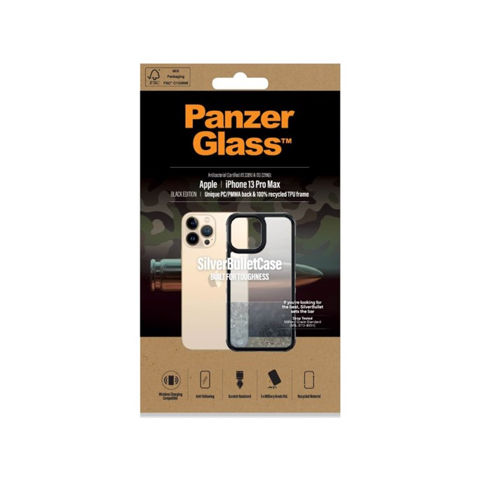 Panzerglass silverbullet clearcase iphone 13 pro max - zwart