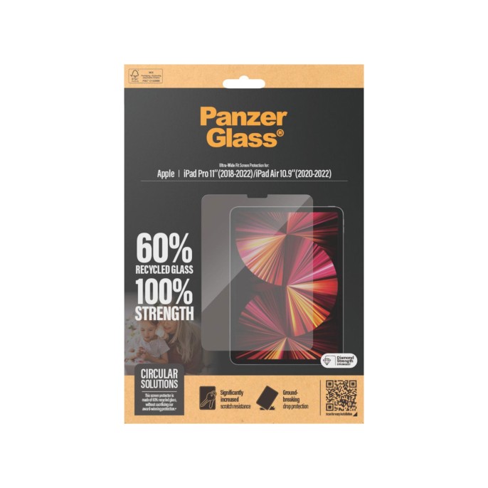 Panzerglass ultra-wide fit screenprotector ipad pro 11 (2018 - 2022) / air 5 (2022) / air 4 (2020) - transparant