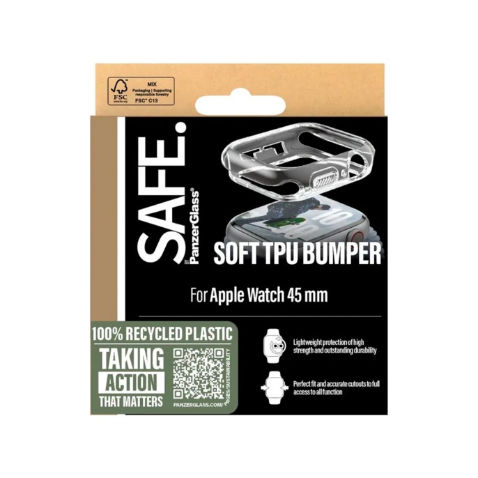 Safe by panzerglass bumper apple watch ultra 1/2/3 - 49 mm - transparant