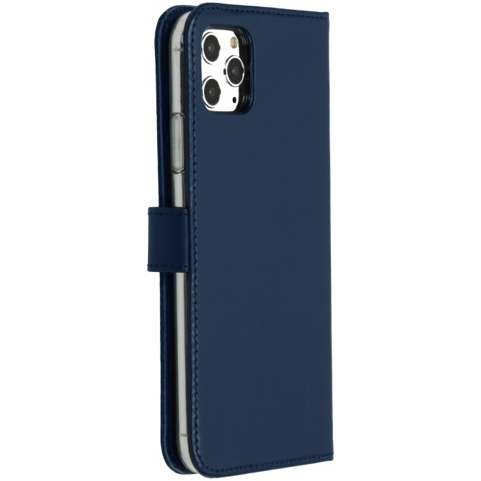 Selencia echt lederen bookcase iphone 11 pro max - blauw