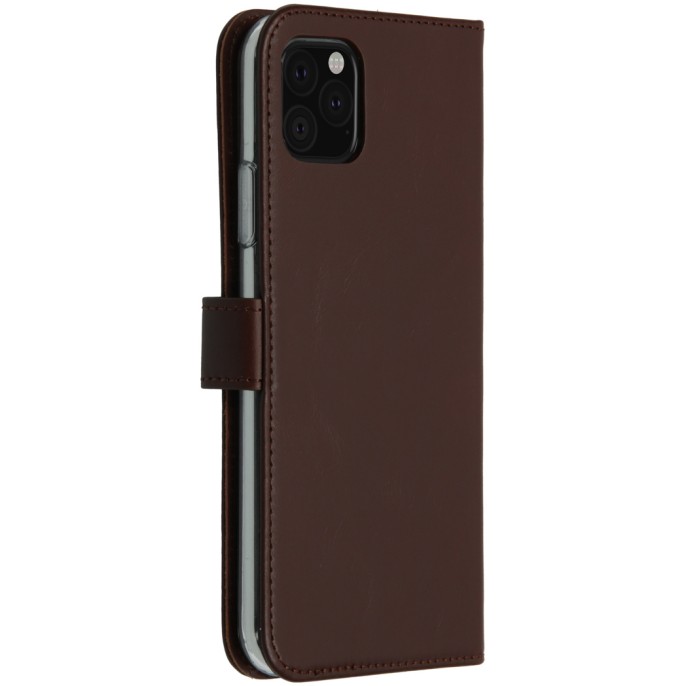 Selencia echt lederen bookcase iphone 11 pro max - bruin