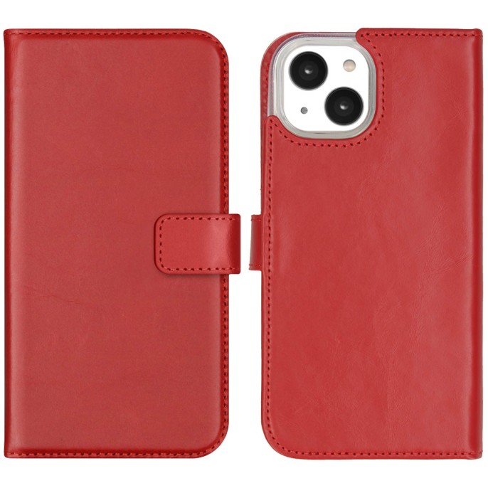 Selencia echt lederen bookcase iphone 14 - rood