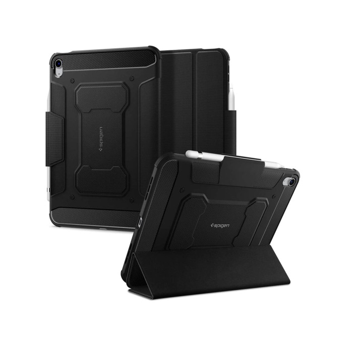 Spigen rugged armor pro bookcase ipad 10 (2022) 10.9 inch - zwart