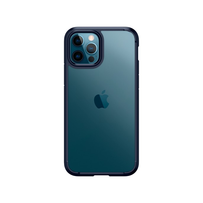 Spigen ultra hybrid backcover iphone 12 (pro) - donkerblauw