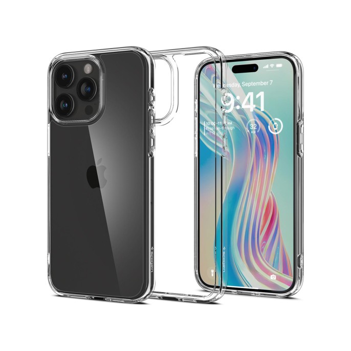 Spigen ultra hybrid backcover iphone 15 pro - crystal clear