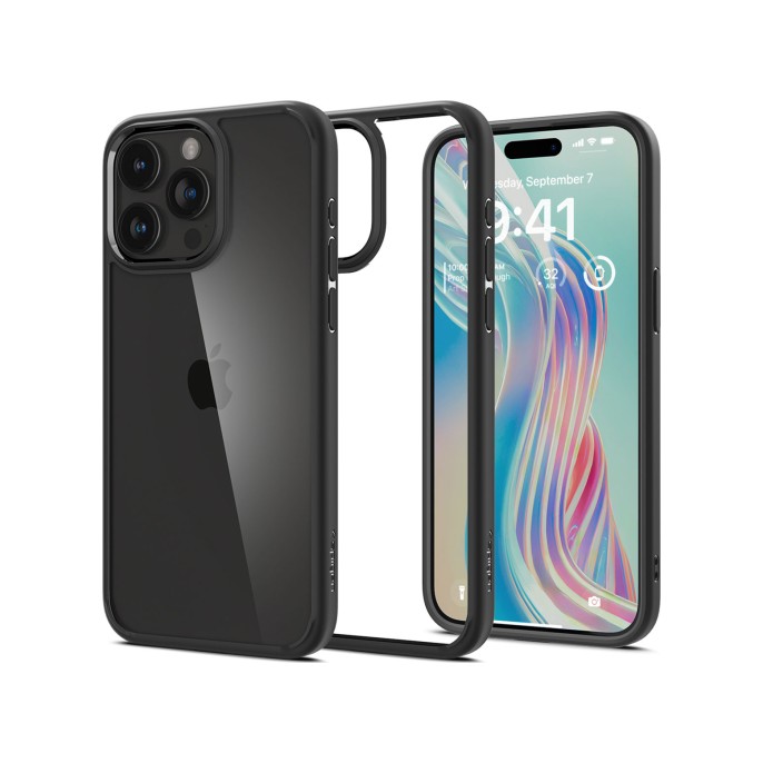 Spigen ultra hybrid backcover iphone 15 pro - matte black