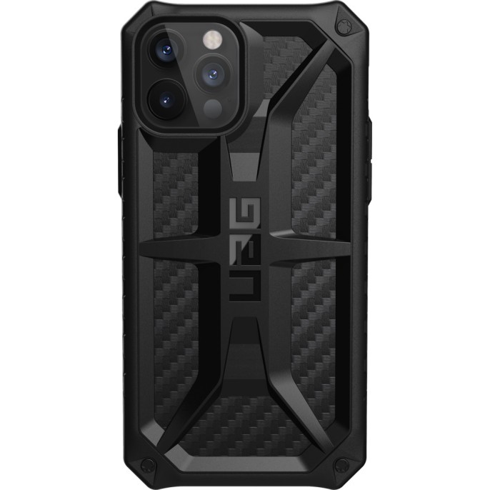 Uag monarch backcover iphone 12 (pro) - carbon fiber black