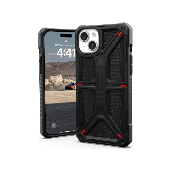 Uag monarch backcover iphone 15 plus - kevlar black