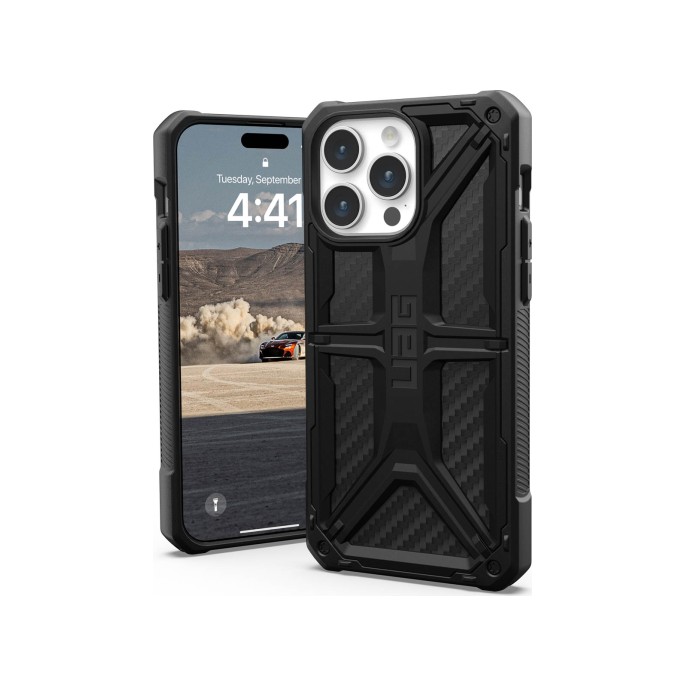 Uag monarch backcover iphone 15 pro max - carbon fiber