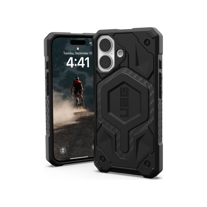 Uag monarch backcover iphone 16 - carbon fiber