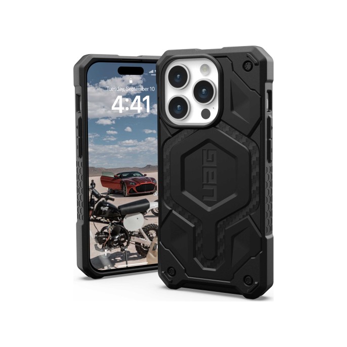 Uag monarch pro backcover iphone 15 pro - carbon fiber