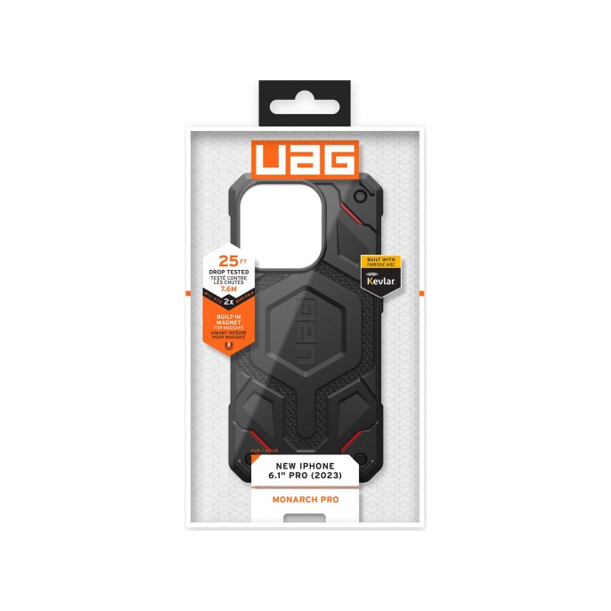 Uag monarch pro backcover iphone 15 pro - kevlar black