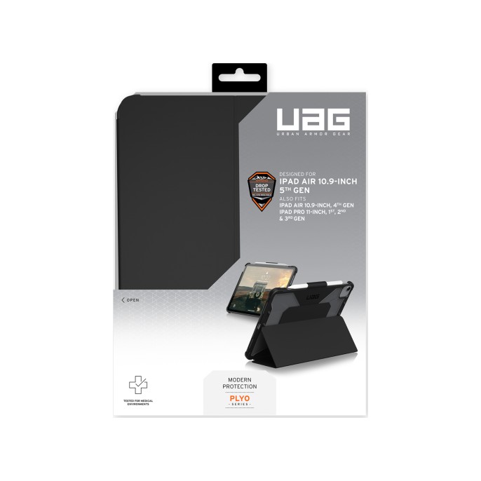 Uag plyo backcover ipad air 11 inch (2024) m2 / air 5 (2022) / air 4 (2020) / pro 11 (2020 / 2018) - zwart / ice