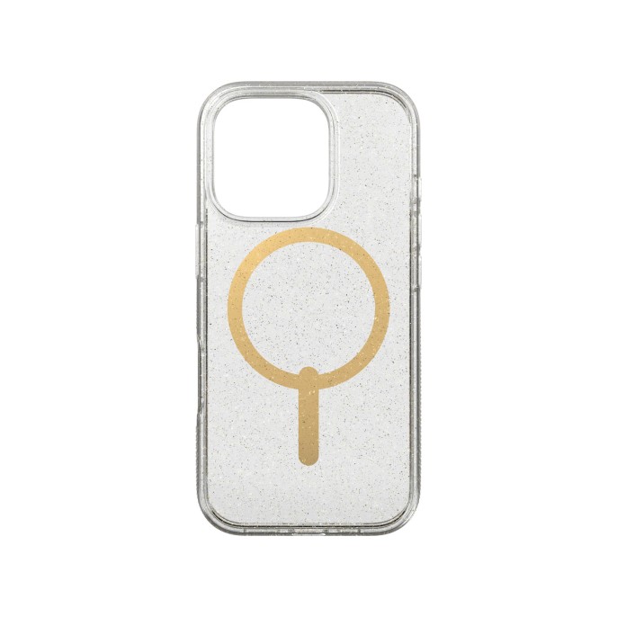 Zagg milan snap case met magsafe iphone 16 pro - gold glitter